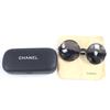 Excellent CHANEL Sunglasses COCO Mark Round Matt Black Women 08841 Used