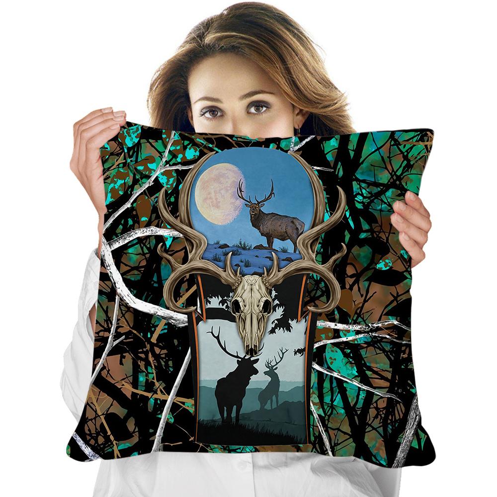 Animal Pillowcase Beautiful Wild Boar Hunting Reversible Printed Cushion Cover Home Fun Throw Pillow