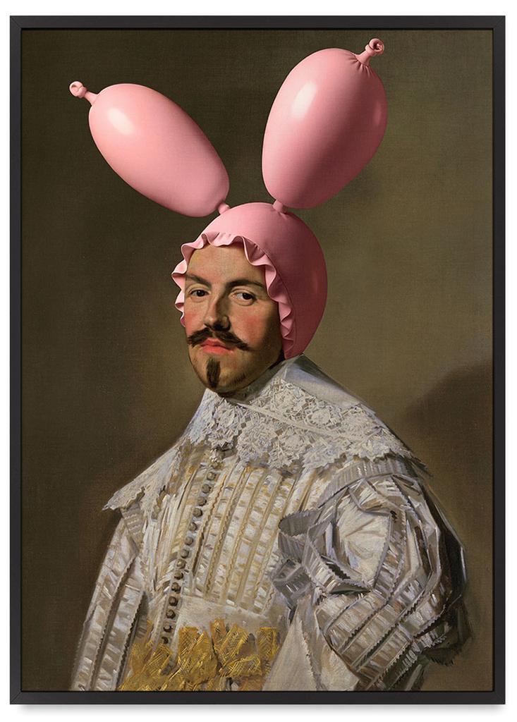 Poster In a Portrait Frame with Pink Ears