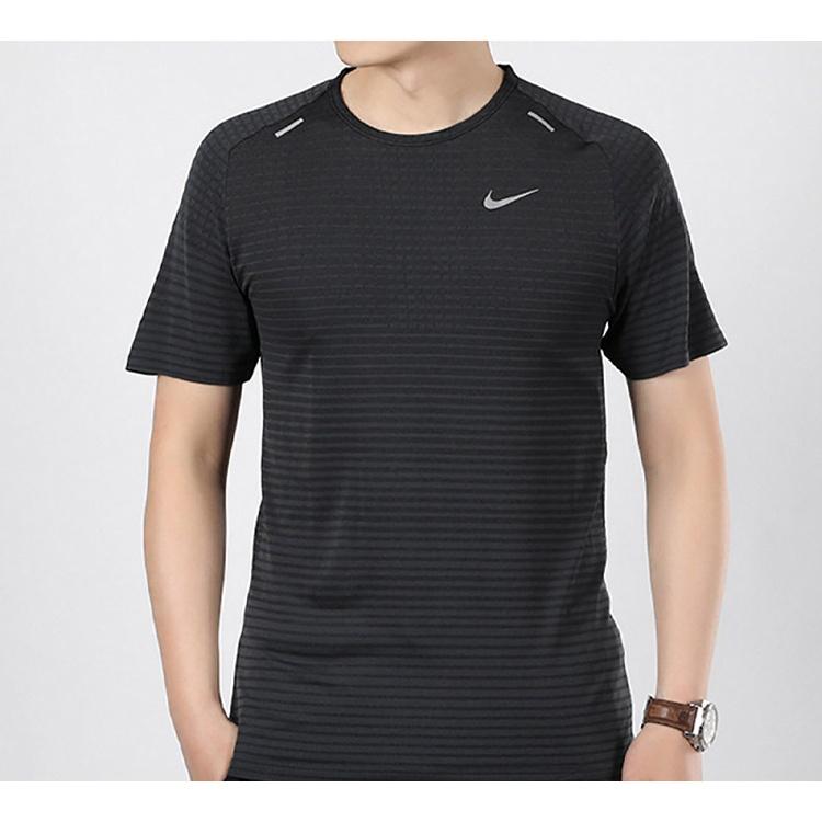 Nike Techknit Ultra Light And Breathable Running Short Sleeve Male Black Men's CJ5345-010