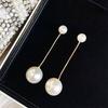 Korean Dongdaemun Pearl Dangle Earrings: Elegant Long Studs for Women