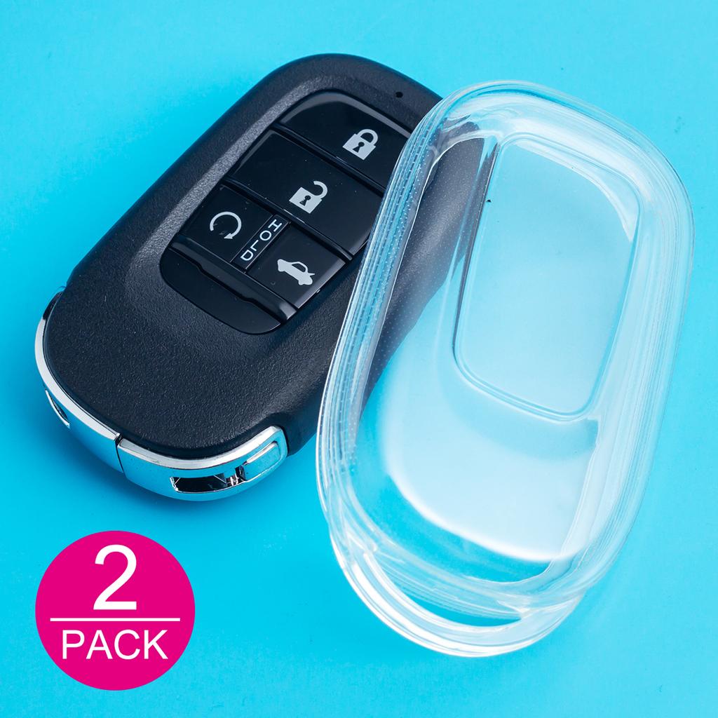 Slim Car Key Fob Case Cover Keychain For Honda Civic Accord CR-V HR-V ZR-V Pilot Vezel Odyssey CRV HRV ZRV Black Transparent
