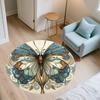 Flower Butterfly,Round Area Rug,Carpet Rug for Living Room Bedroom Sofa Playroom Decor,Non-slip Floor Mat