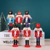 6pcs/set 12CM Nordic Style Wooden Nutcracker Puppet Small Nutcracker Soldier Pendant Crafts Decoration Christmas Tree Ornament