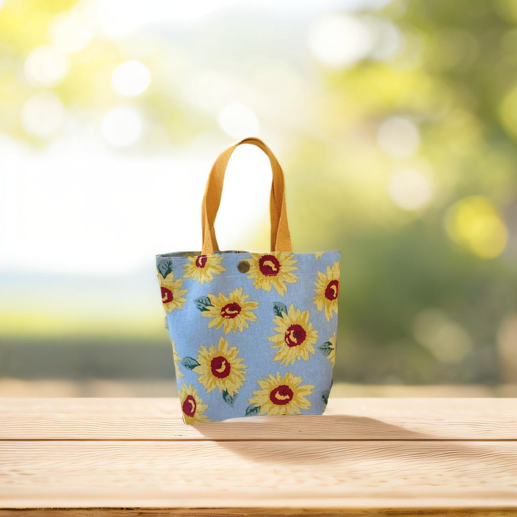 Charming Mini Canvas Lunch Tote Soft Cotton Linen Handbag For Daily Use