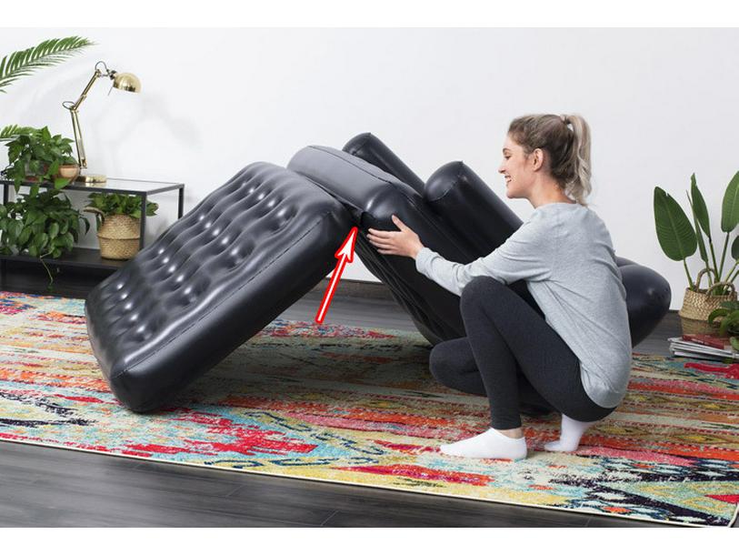 5-in-1 Double-Thick Inflatable Sofa Bed & Lounge Chair