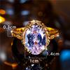Luxury Male Female White Zircon Stone Ring Trendy Yellow Gold Color Engagement Cute Bride Wedding Jewelry Gift For Women Men