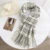 Korean Style Plaid Scarf Faux Cashmere Thick Warm Unisex Scarf