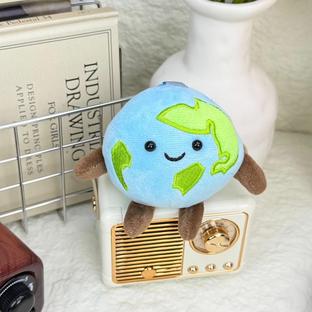 24pcs/lot 10cm Cute Realistic Earth Plush Toy pendant Cartoon Small Earth Bag Keychain Accessory