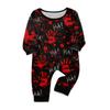 Family Matching Halloween Print Pajama Set with Long Sleeve Top and Pants for Parents and Kids