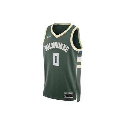 Dri-Fit NBA Letter Number Print Sleeveless Basketball Jersey SW Fan Edition 22-23 Season Logo Limited Milwaukee Bucks Damian Lillard 0 DN2012-332