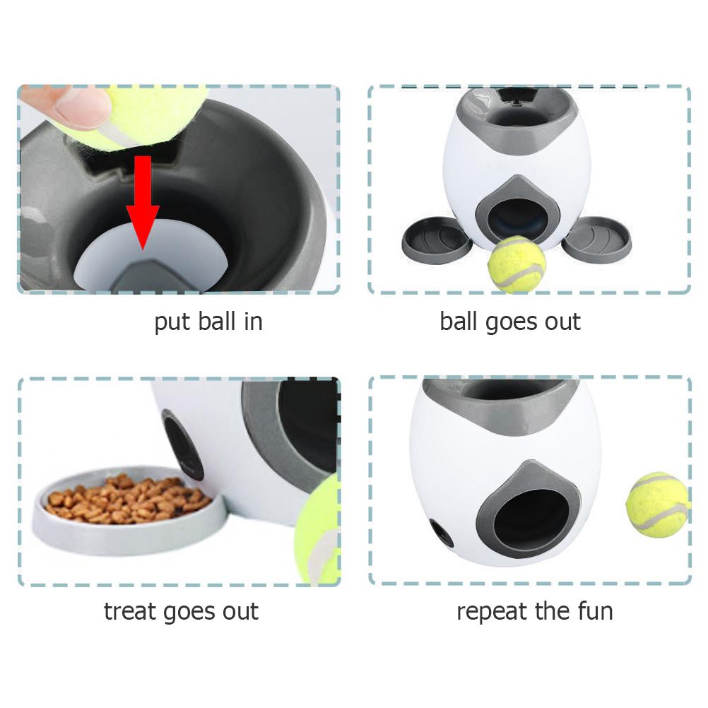 Smart Dog Tennis Ball Feeder Interactive Training Toy Pet Food Reward Dispenser