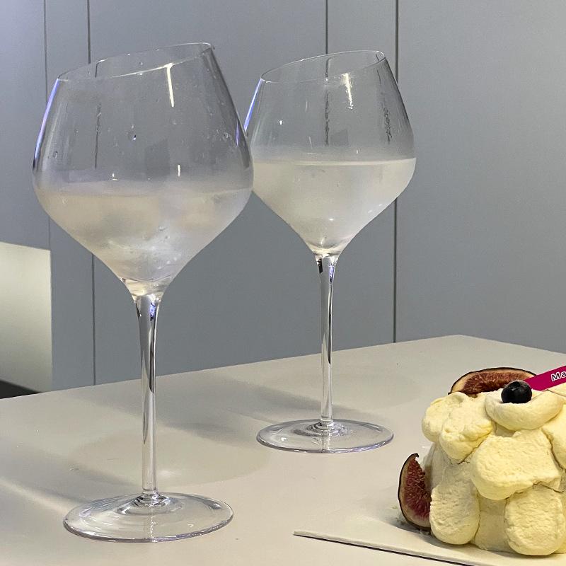 Slanted Mouth Crystal Wine Glass Set - Large, Modern, Creative Luxury Stemware
