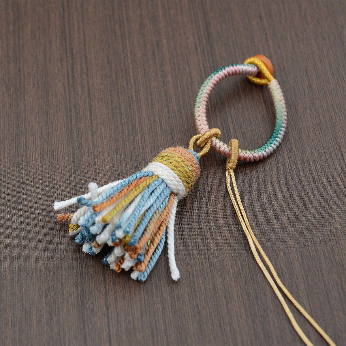 Ethnic Style Gradient Tassel Keychain Ornament