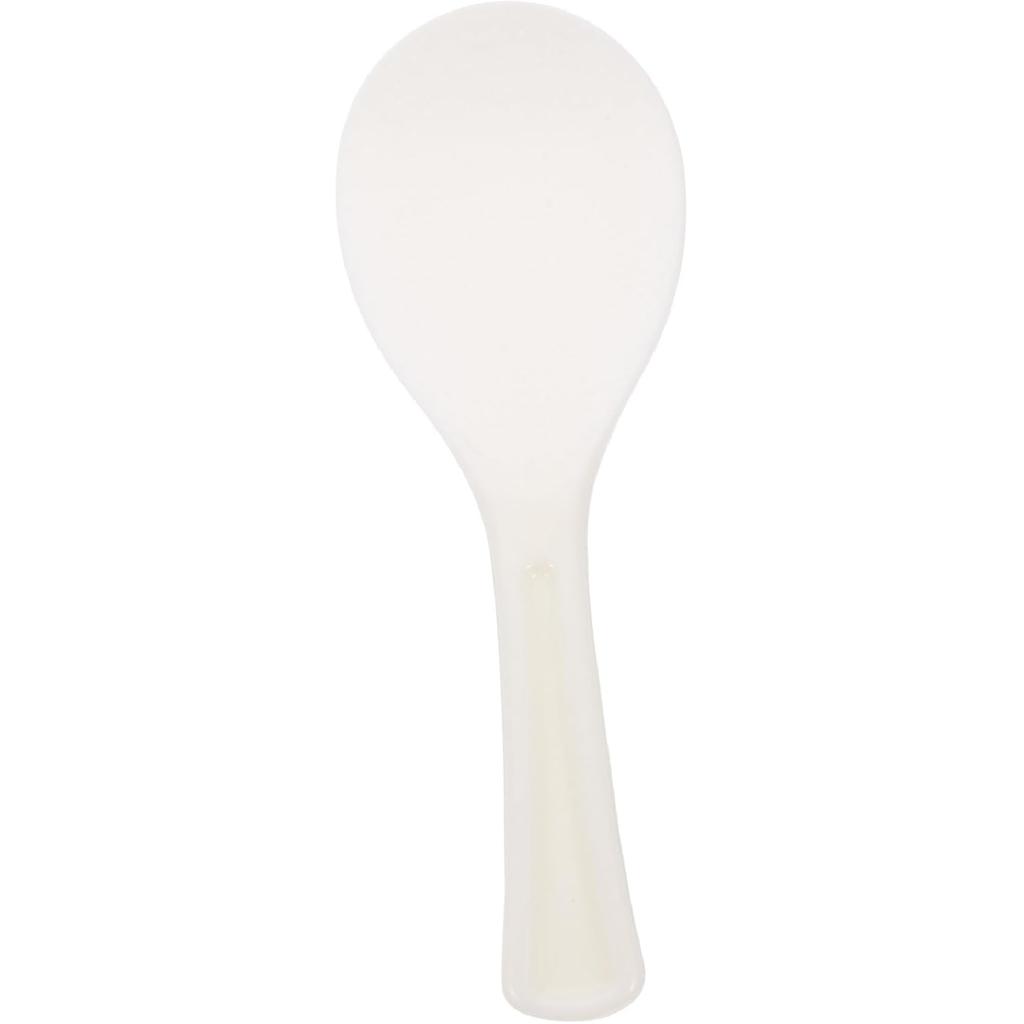 KICHOUSE Rice Spoon Paddle Non Stick Rice Serving Spoon Thickened Plastic White Cooker Spatula for Kitchen Restaurant Cooking Utensil