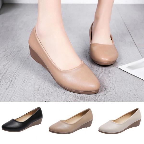 Zapato Zapatos cómodos de cuña para mujer con cabeza redonda y talla baja  39 caqui comprar a buen precio — entrega gratuita, reseñas reales con fotos  — Joom