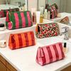 Travel Makeup Bag for Women, Portable Water-resistant Cosmetic Case Puffy Padded Make Up Organizer Pouch, Open Flat Toiletry Bag