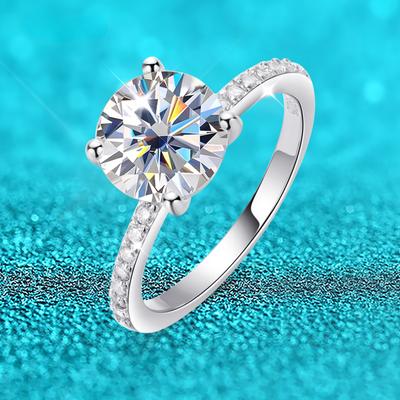 1-3CT D Color Moissanite Ring for Women 925 Sterling Silver Sparkling Lab Diamond Promise Band Valentine's Day Gift GRA