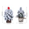 Snow Dusted Christmas Tree Desk Decoration With Wood 20cm Height For Living Room Bedroom Tabletop Decoration