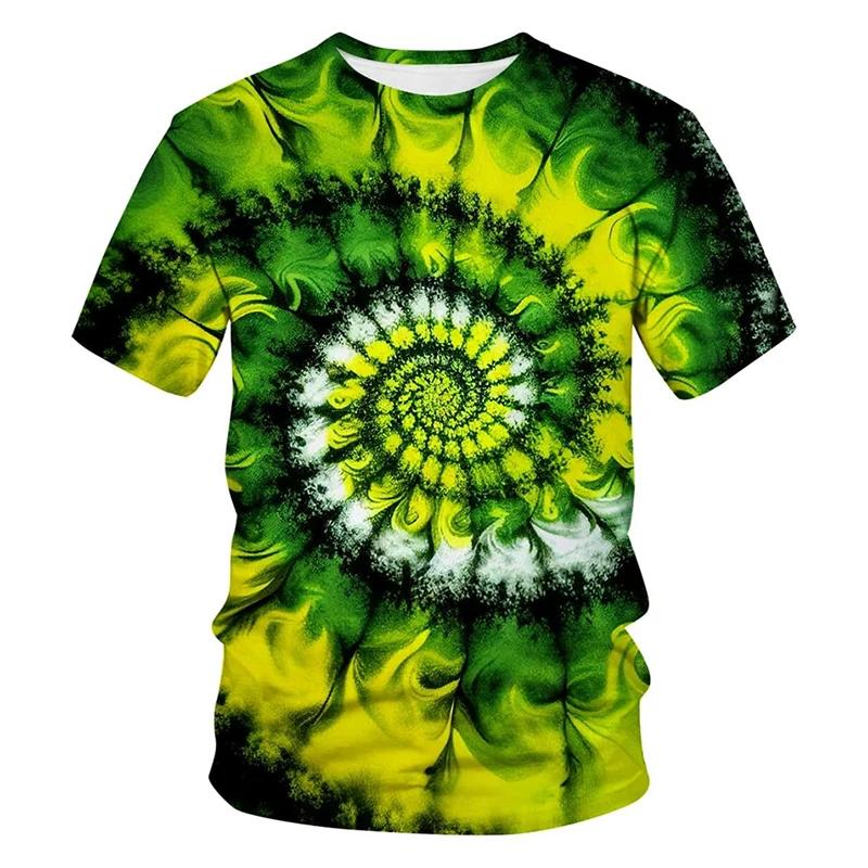 Mode Nouveau Motif Tie-dye T-shirt Imprimé 3D Personnalité Chemises Garçons Tee Cool