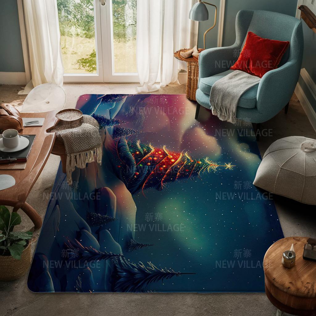 House Entrance Carpet Home Door Mat Living Room Bath Foot Bathroom Non-slip Water Absorption Rugs Bath Merry Christmas Winter