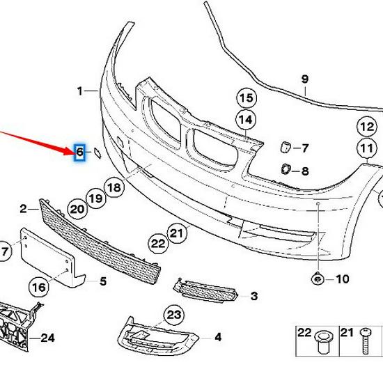 BMW 1-serie E82/E88 Främre stötfångare Dragkrokskåpa (51117202079)