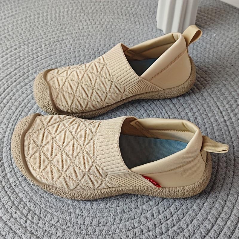 Women s Elegant Slip-On Shoes - Breathable Mesh Soft Rubber Sole All-Season Comfort Beige Casual Shoes with Round Toe for Casual Attire 36 1965₽