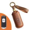 The New Retro Key Cover Is Suitable for the Old Mazda Car with Pure Hand-stitched Leather Key Bag and Shell Ring.