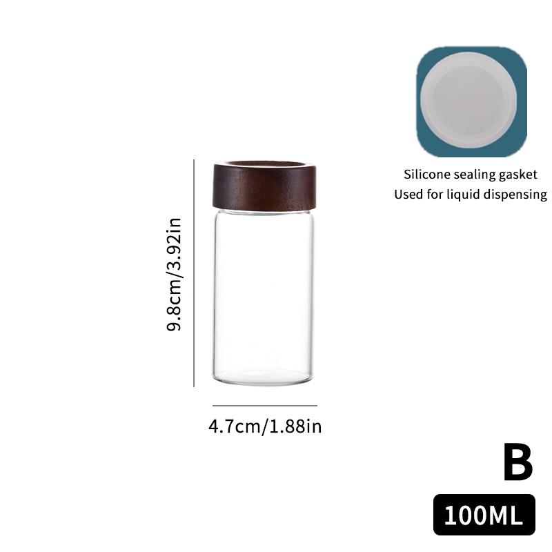 Mini Wood Lid Coffee Beans Storage Container Tube Kitchen Sealed Can Tea Spice Jars Single Dose Espresso Accessory Coffeware