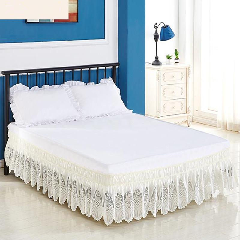 

Самая продаваемая красивая элегантная жаккардовая юбка-кровать со стереоскопическим кружевом и цветочными оборками и прочным эластичным поясом-высота 15 дюймов Twin 100x200x38cm