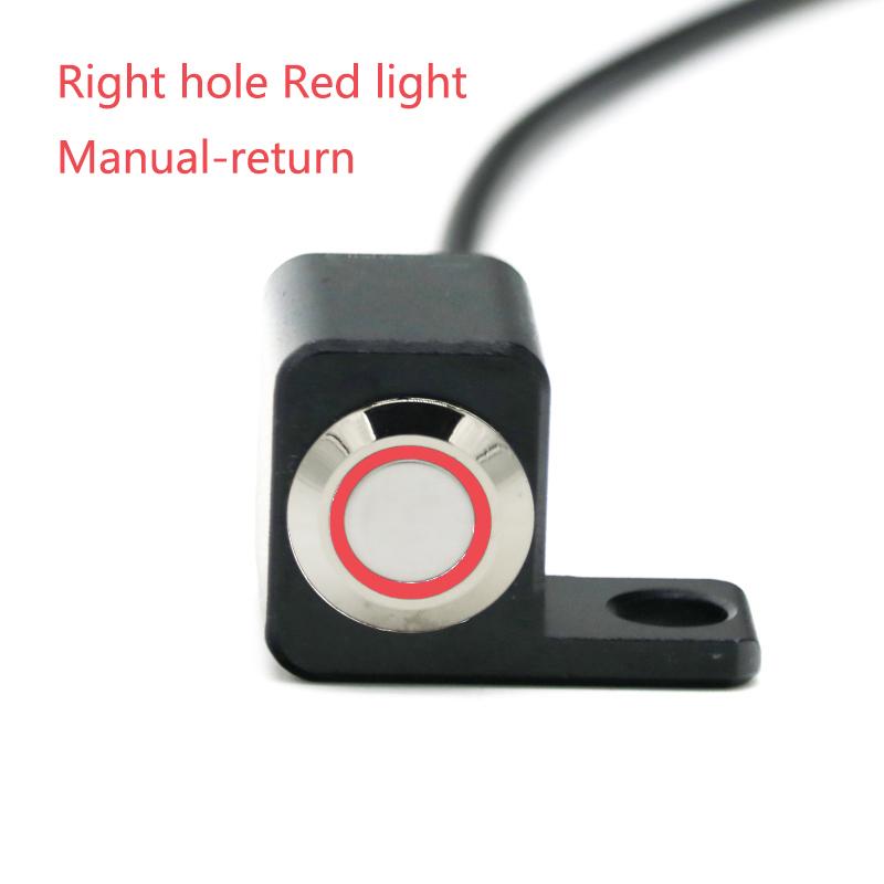 LMoDri 12V Motorcycle Switch 10mm Mirror Mount Motorbike Headlight Hazard Brake Fog Lights Manual/Self Return Waterproof