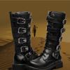Fashion Large Size 46 Winter Men Long Cotton Boots Cool High Top Men Boots Fashion Leather Platform Boots Personalized Botas Para Hombre