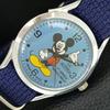 SWISS VINTAGE HAND-WINDING MENS REFURBISHED BLUE COLOR DIAL WATCH A707203-1