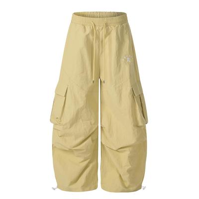 Amerikanische Trendige Retro Lockere Weite Beine Cargo Hosen mit Großen Taschen für Männer und Frauen