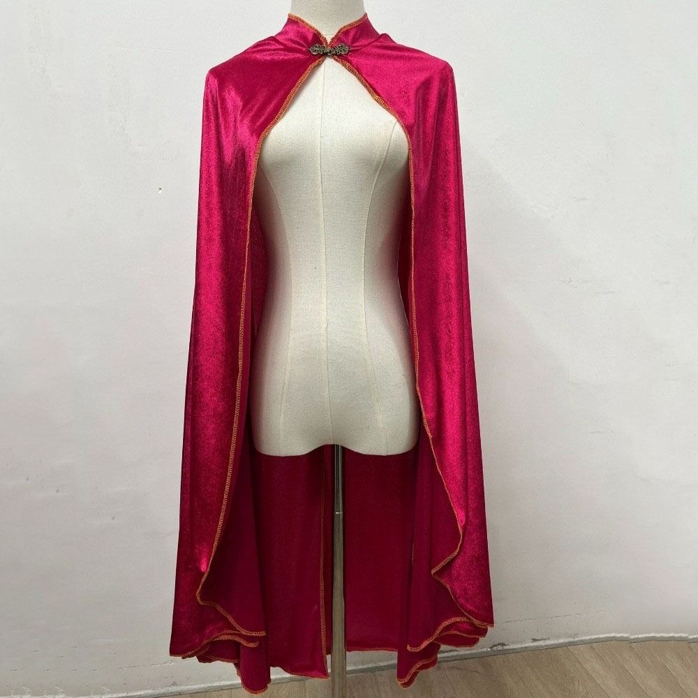 Washable Durable Gothic Costume Cape Golden Trim Velvet Cape Funny Halloween Cloak  Halloween