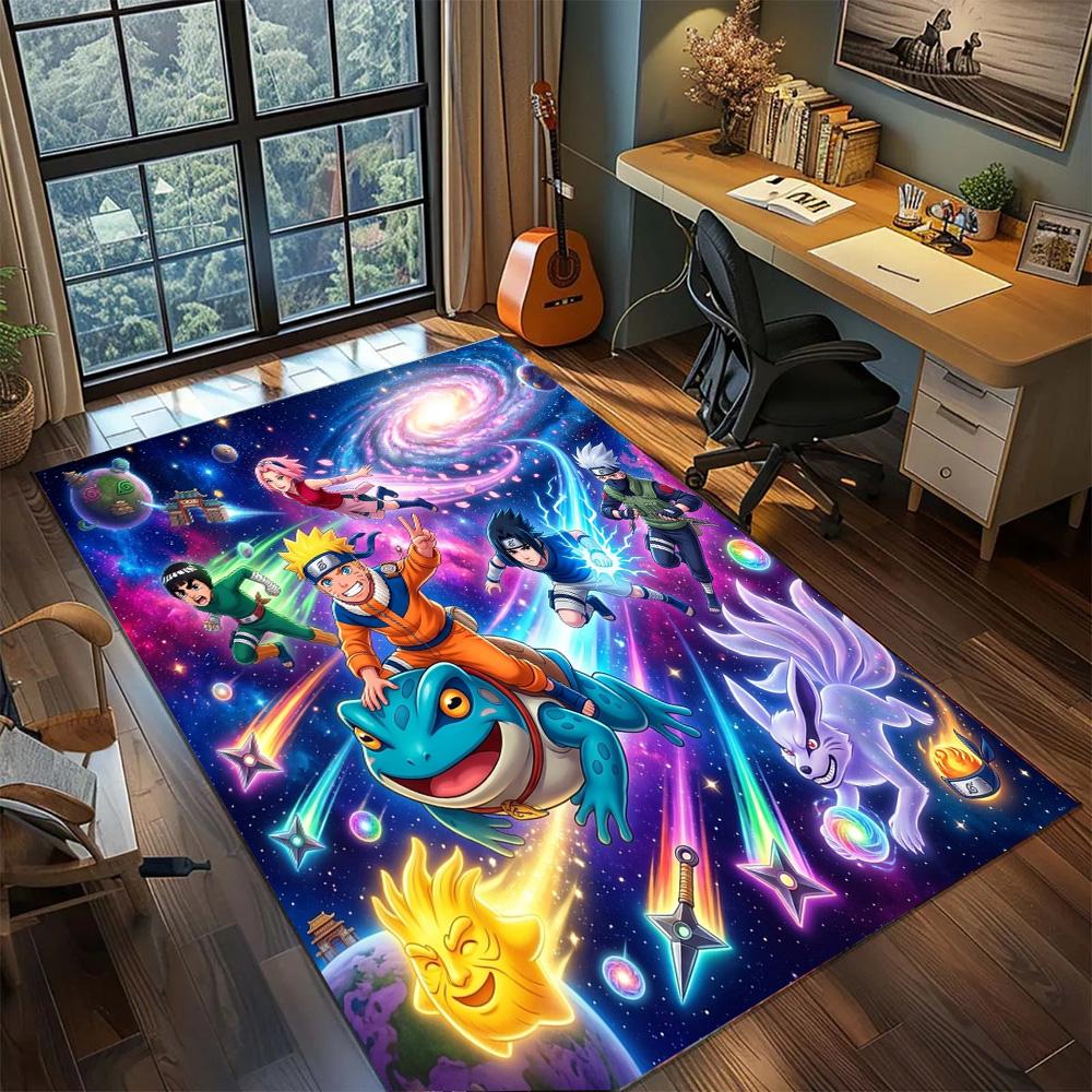 Naruto Floor Mat for Bedroom Gamer Room Large Area Non Slip Washable Rug Carpet Decor.-TING