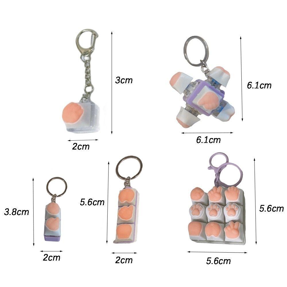 Decompression Keyboard Key Fidget Keychain DIY Keycaps Keyboard Key Toy Clicker Toy  Stress Relief