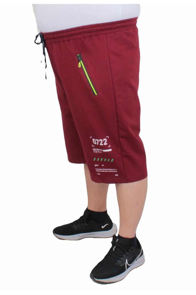 Men's Plus Size Plus Size Shorts & Bermuda Men's Plus Size Combed Cotton Shorts Run Your City 24634 Claret Red