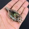 Green Amethyst Gemstone Pendant, 999 Copper Wire Wrapped Pendant, Handmade Antique Jewelry, Gift For Mother Day