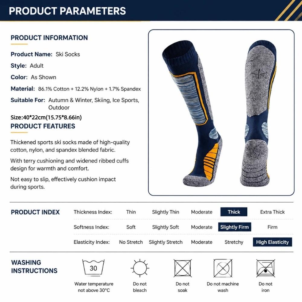 Warm Winter Ski Socks Thickened Snowboard Stockings Fashion Thermal Socks  for Winter Sports