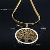 Tree Of Life Pendant Necklace Women Gold Crystal Stainless Steel Jewelry Elegant Gift For Her