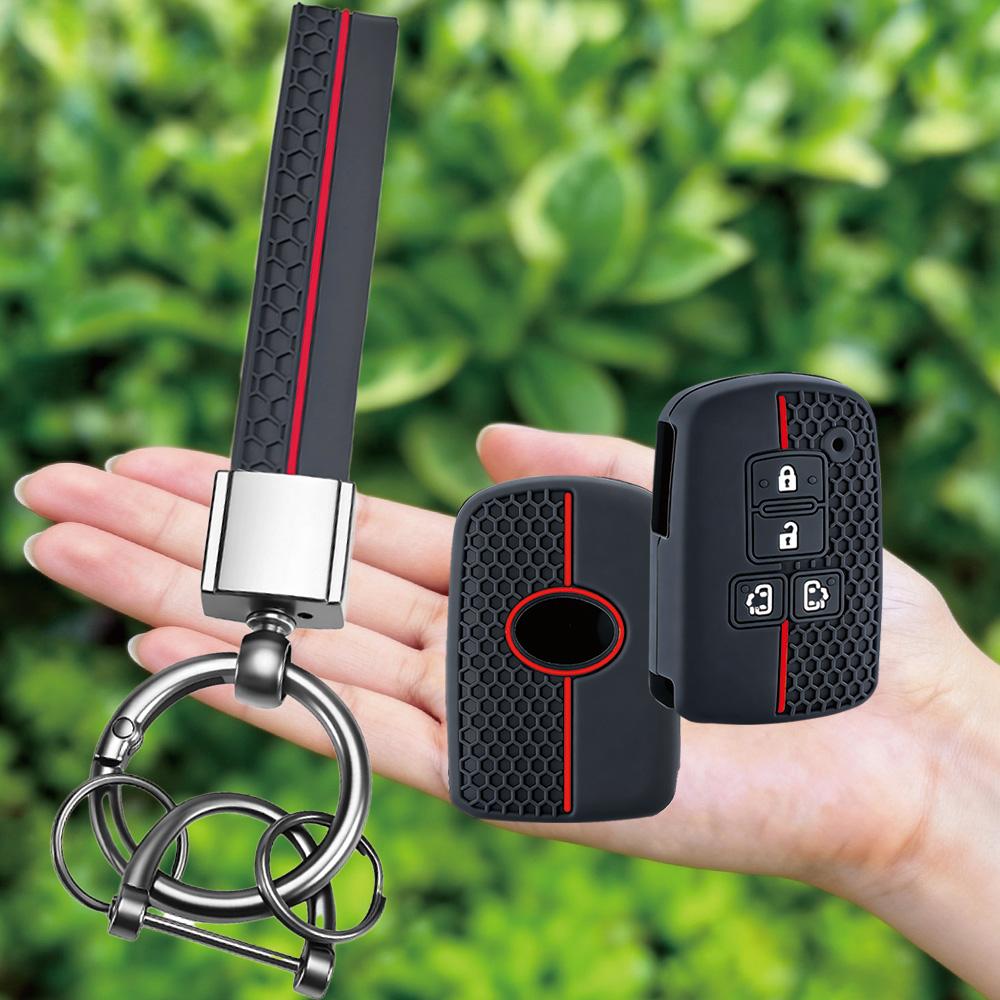 Keychain Silicone Car Key Case for Toyota Alpard Vellfire HV Noah Voxy Esquire Sienta 4 Buttons Smart Remote Fob Protector Cover