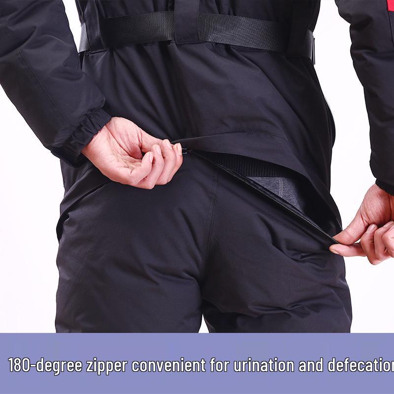 Thickened Waterproof Down Jumpsuit for Winter Fishing and Ice Protection