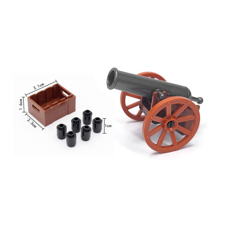 MOC Military Building Blocks Figure Napoleon Wars Soldier Accessories Weapon Cannon Sandbag Army Pirate Mini Brick Gift X003 DIY