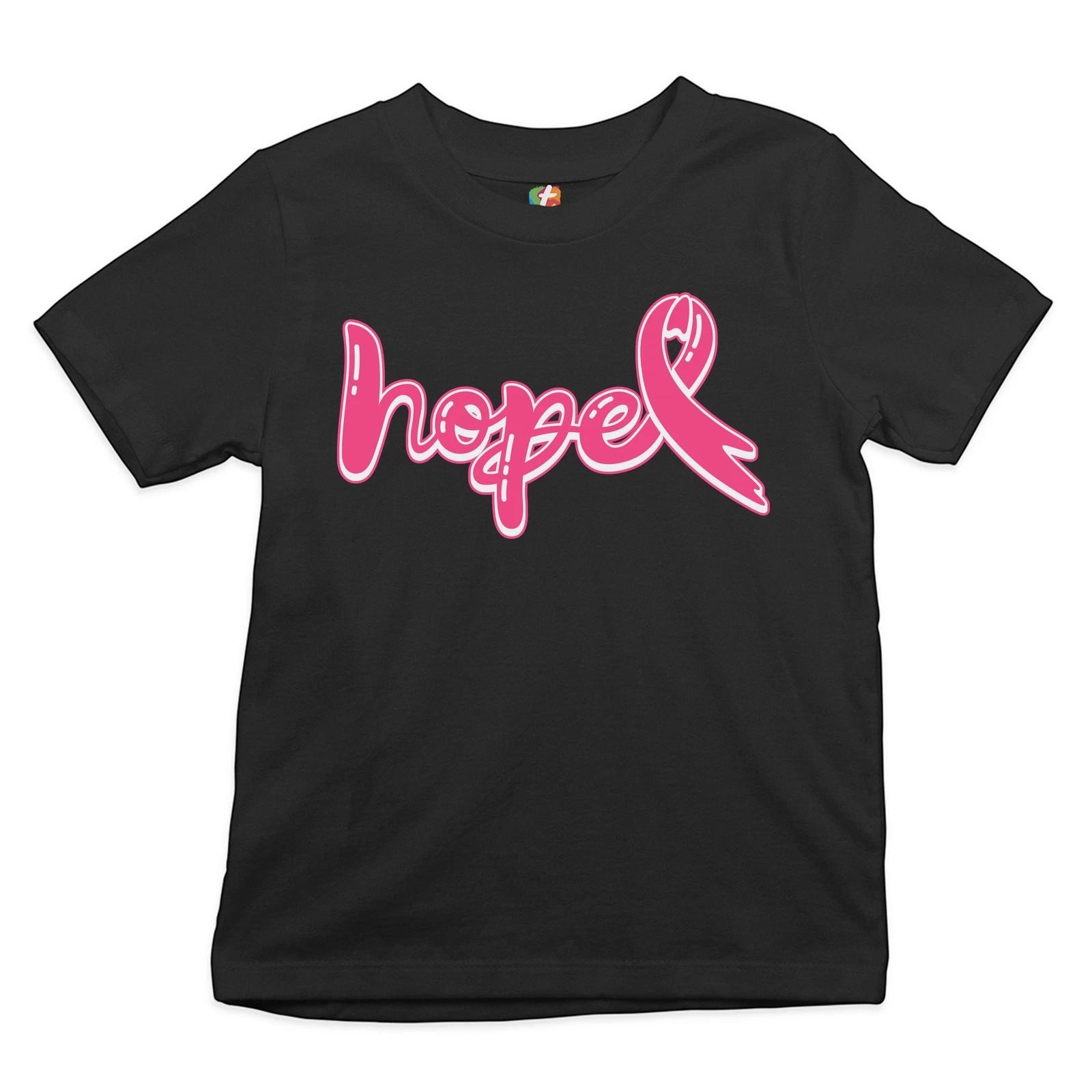 Hope Pink Ribbon Youth kids boys T-Shirt Breast Cancer Awareness Month Kids 100