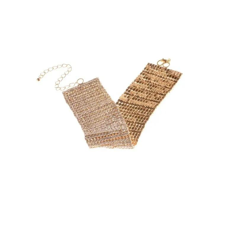 Sexy Wide Anklets Fully Diamond Foot Chain Nightclub Jewelry Dance Summer Beach Barefoot Chain Jewelry for Women