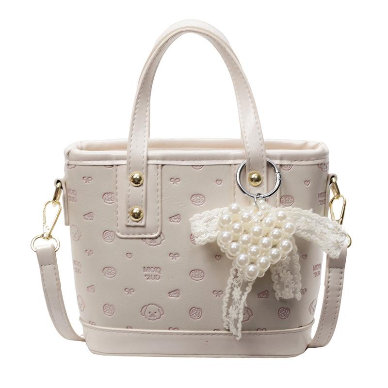 Korean Version of the New Product, Sweet Style Fashion Printing, Portable Bucket Bag, Women's Commuting Versatile and Advanced Messenger Bag