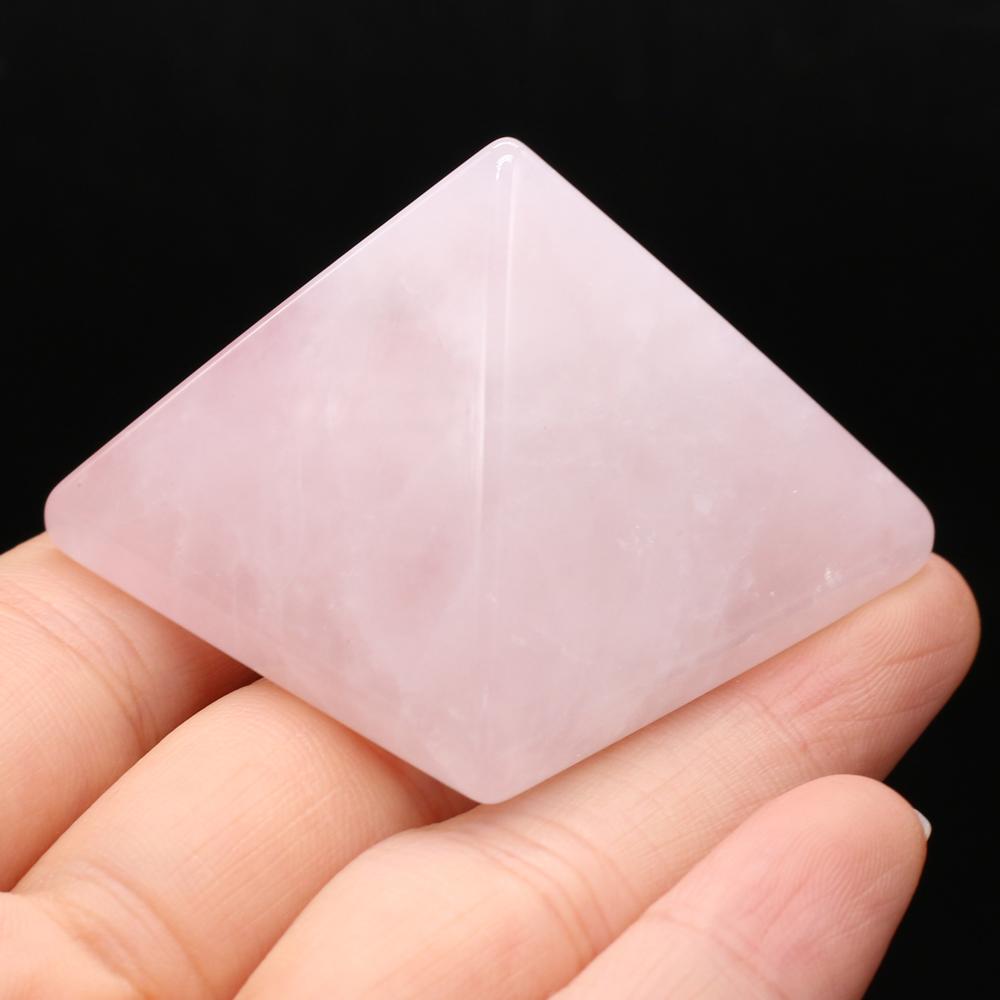 1Pc Reiki Healing Crystal Pyramid Ornament Decoration Energy Natural Stone Quartz Agate Amethyst Jade Gemstone Home Decor Jewelry Mini Furnishings 4cm