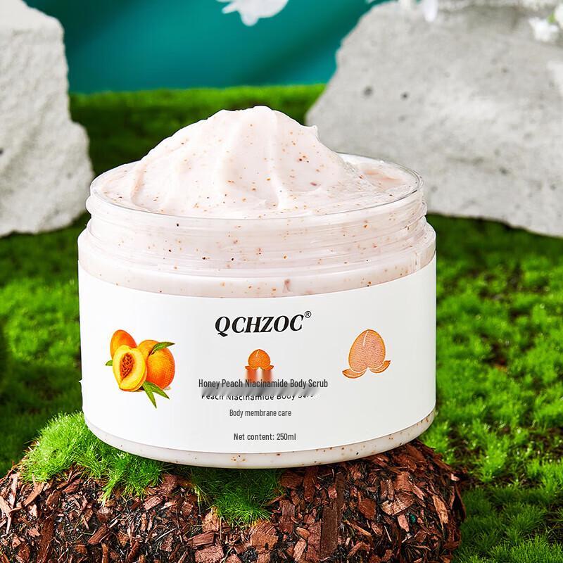 QCHZOC Peach Nicotinamide Body Scrub & Shower Gel Set