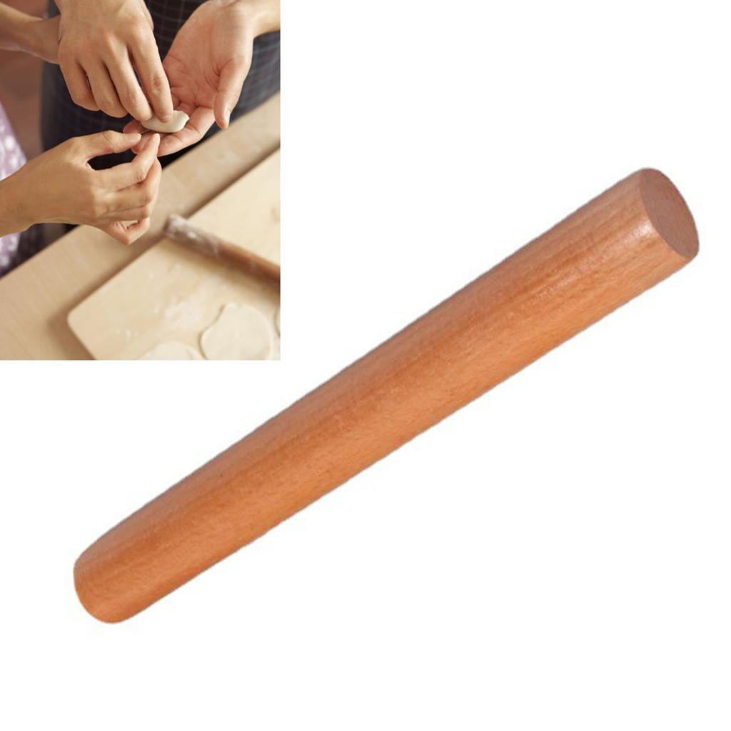 Wood Rolling Pin Multifunctional Notstick Dough Roller Pin for Kitchens Baking Light Brown